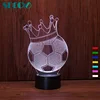SC3D-038 Crown Football 3D Illusion LED Soccer USB Lamp Night Light 7 Color Changing Custom Soccer Fans Gifts