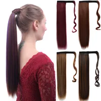 

Hair Tails Synthetic Ombre Pony Tail Hair Extensions 24" Long Clip In Ponytail Hair pieces