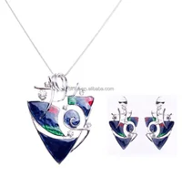 

Fashion jewelry set Enamel jewelry Triangle necklace and earrings set A869
