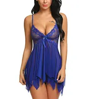 

Adult women gender thin sleeping dress babydoll with lace design