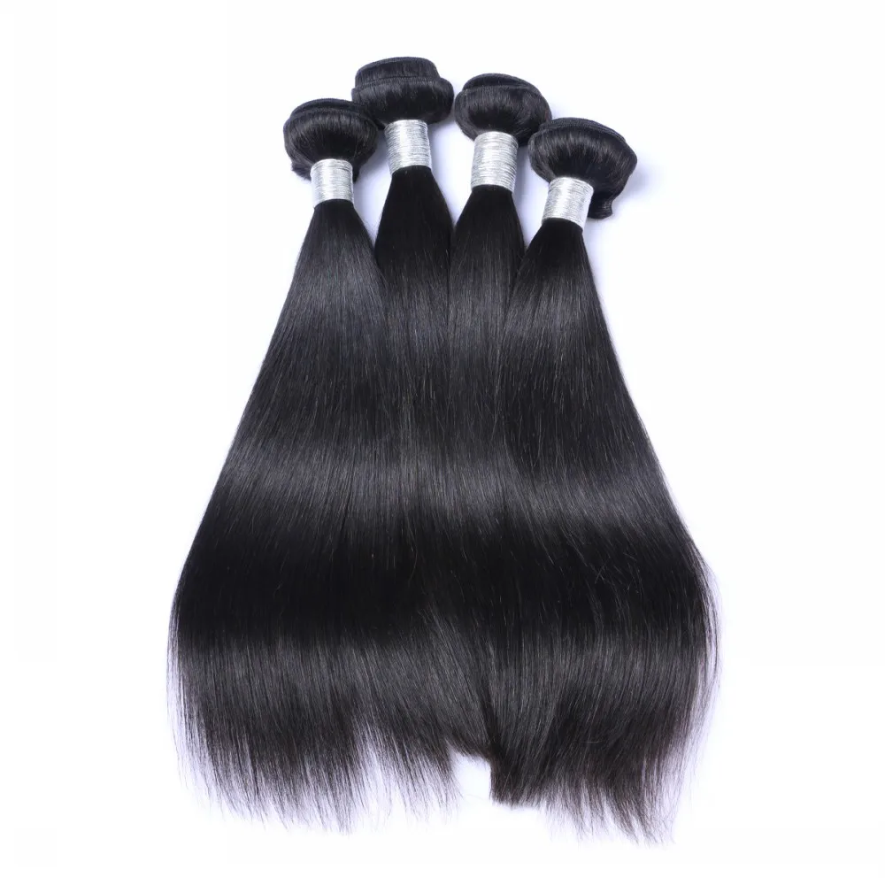 

malaysian human hair weaving straight weave bundles with closure, Free sample hair bundles