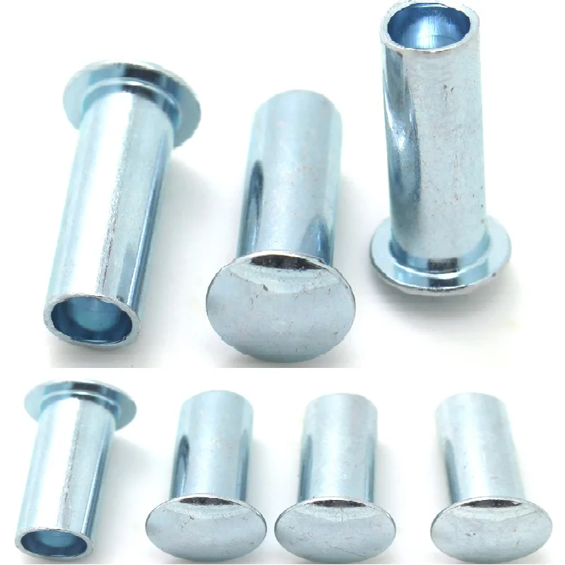 Custom Truss Head Semitubular Hollow Steel Rivet Trivalent White Zinc