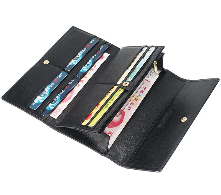 

2021 Hot sales billeteras genuine saffiano manufacture leather wallets 3 fold long wallet women lady purse carteras wholesale