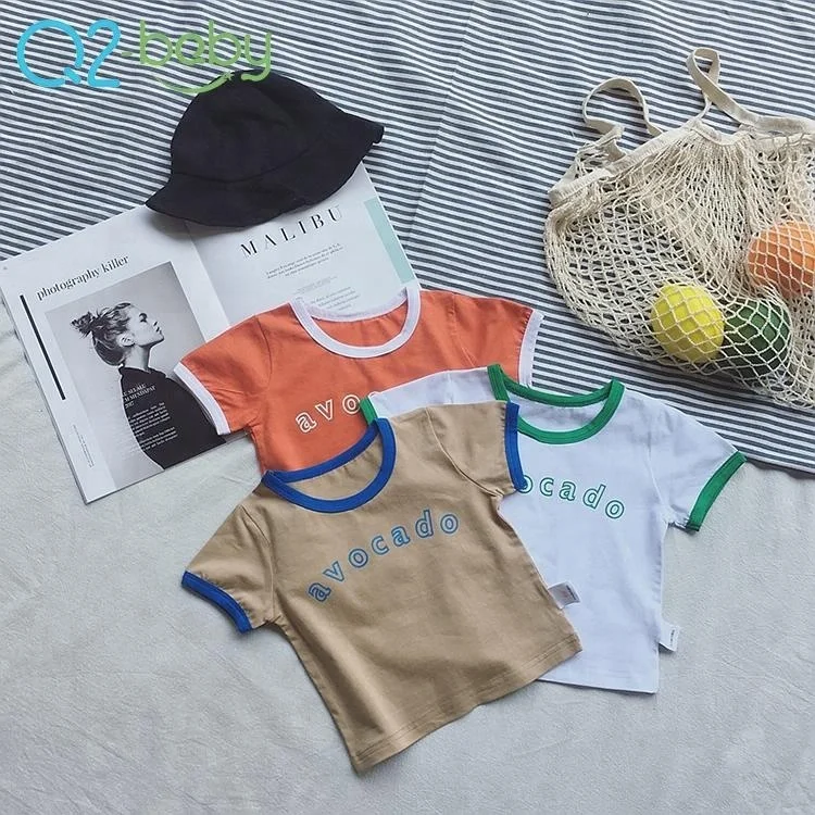 
Custom white casual cotton short sleeve letter print boy girl baby t-shirt for babies 