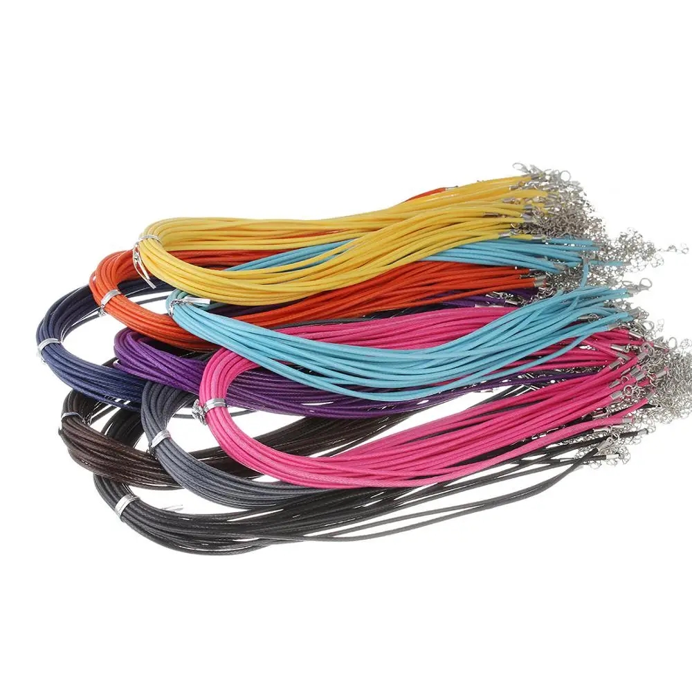 Thin Korea Waxed Cotton Cord Necklace 1.5mm 2.0mm 18inch Adjustable