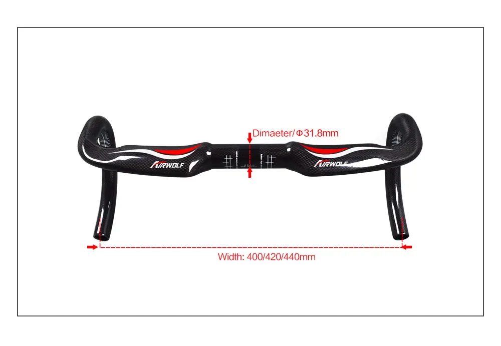 Chinese Carbon Handlebar Bicycle Ud Weave Carbon Handlebar Matte Or