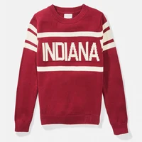 

woolen sweater design thick intarsia letter pattern knit cloth in bulk wholesale Ribbed custom varsity sweaters men with stripes