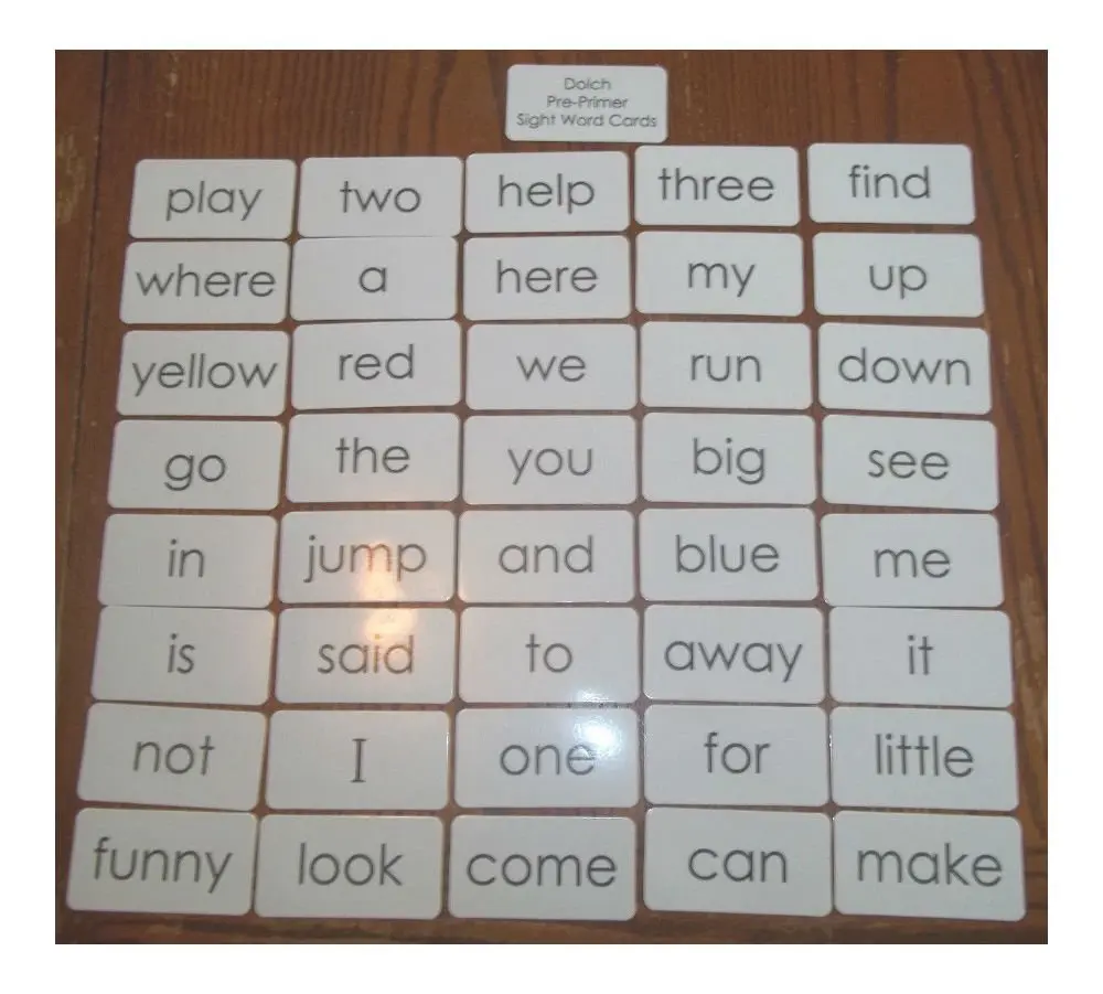 Buy Dolch Pre-Primer sight word flash cards. Preschool and PreK