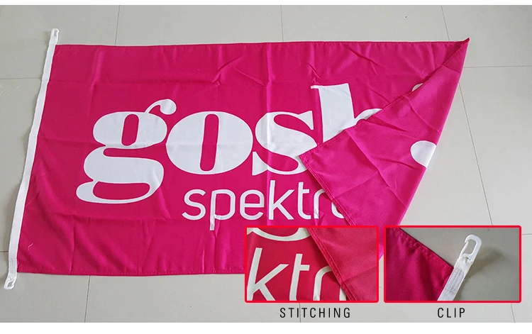 Drapeau Personnalisé Double Face 0,9x1,5 M - Imprime Ton Logo, Texte Ou Image - Résistant Aux Intempéries