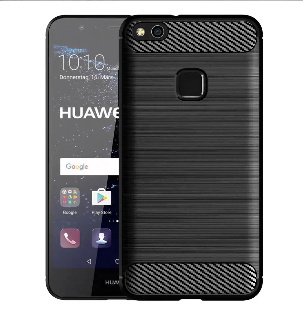 

Carbon Fiber Shockproof Soft TPU Back Cover Phone Case For Huawei P8 Lite 2017