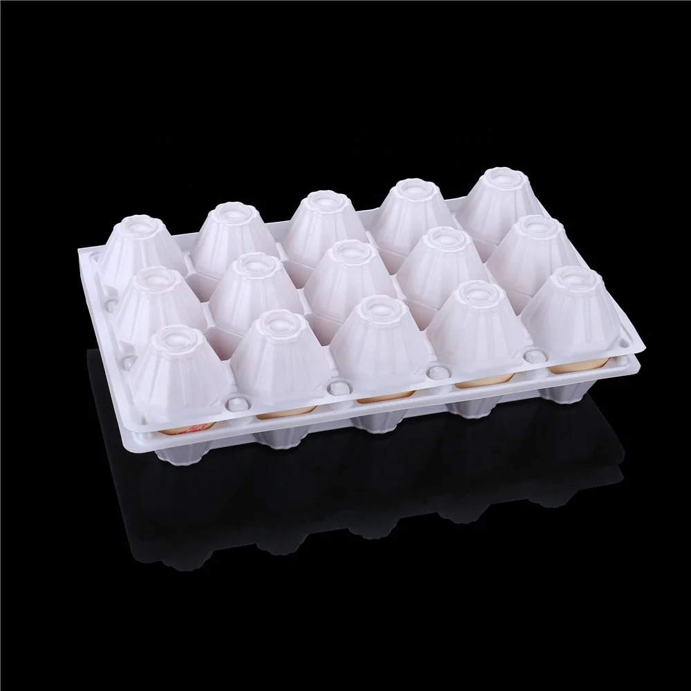 
plastic egg carton tray PS white color factory price 15pack 15cell plastic egg tray 