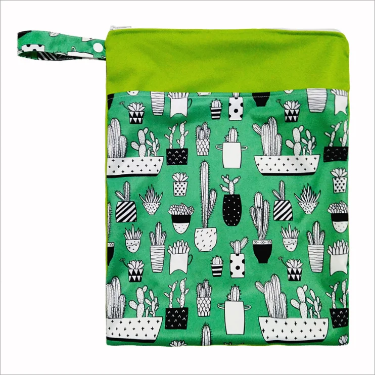 

Washable wet/dry clothes diaper bag reusable wet bags waterproof diaper, Multicolored