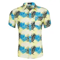 

100% Cotton Men's Short Sleeve Floral Print Beach Hawaiian Button Shirt Floral Shirt Hawaiian Shirts Wholesale Men