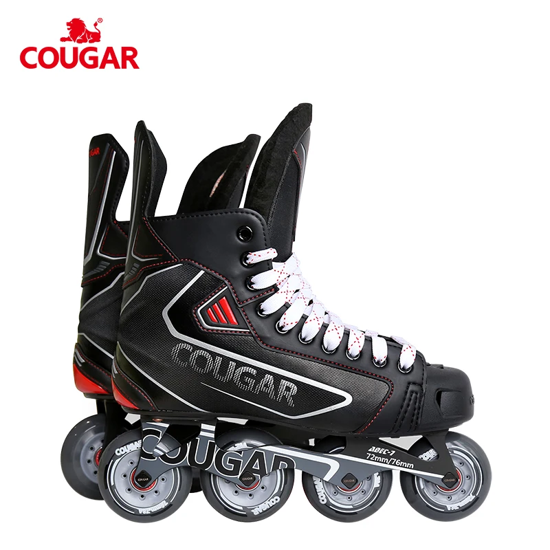

Professional 4 PU wheels high quality factory made ics roller inline hockey skates, Black