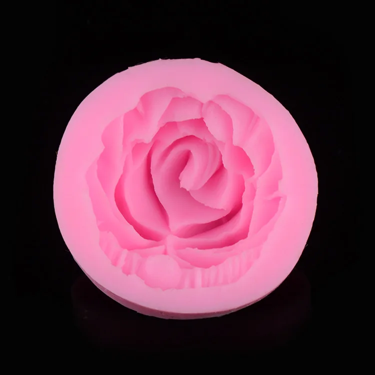 

Flower cake Mold Silicone 3D Single Flower Soap Round Shape Chocolate, Pink