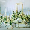custom Gold metal Road Lead stage showwindow display wedding square 4sets flower stand