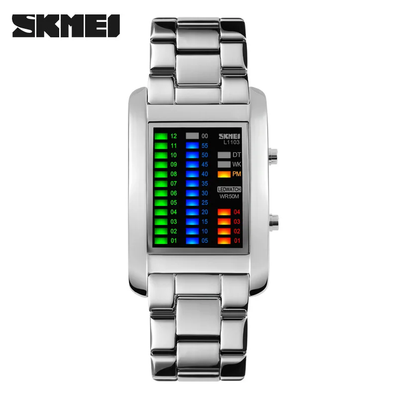 

SKMEI 1103 Electronic LED Water Resistant Digital Wristwatch Men 50M waterproof Wristwatches Brand Men luxury creative Watches
