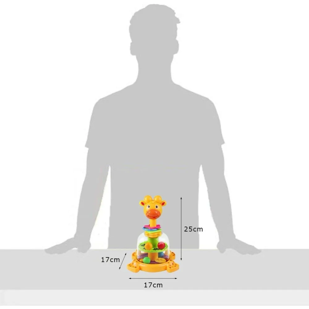 Baby Funny Rotary Baby Rattle Swirl Ball Giraffe Spinner With Colorful