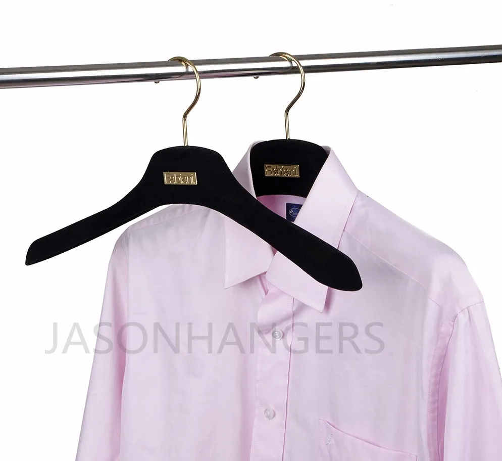 High Quality Black Velvet Plastic Coat Hangers With Logo Buy Black