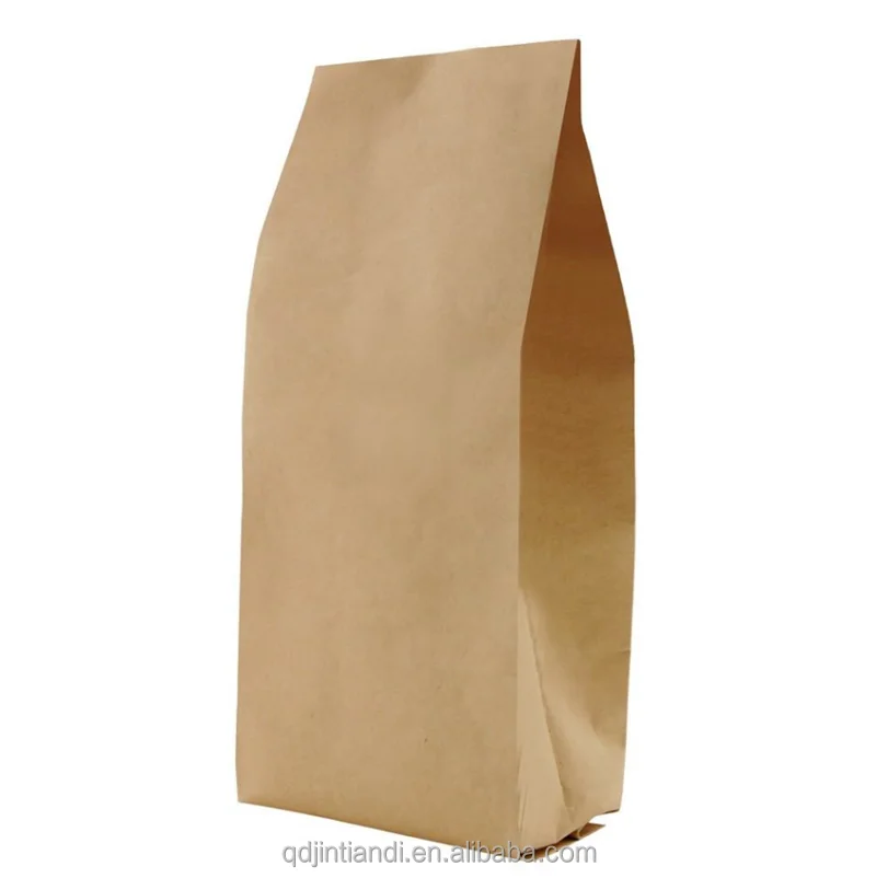
Qingdao JTD manufacturer custom craft paper 4 side seal plain coffee pouch bags 