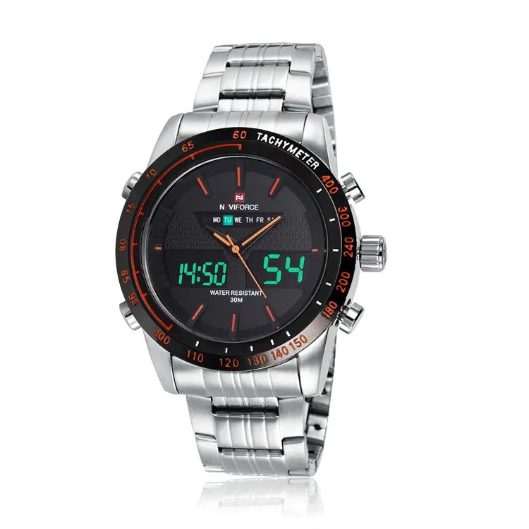 

Naviforce 9024 Fashion Men's Quartz Watch Sport Waterproof Army Military Digital LED Wristwatch, 6 color for you choose