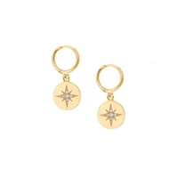 

dangle north star earring for women 2018 Christmas gift factory customize wholesale brass 925 sterling silver jewelry