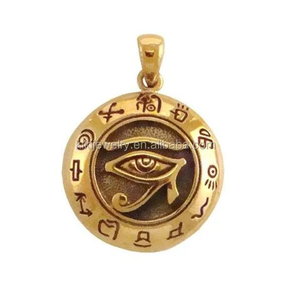 

Fashion Antique Gold Plated Round Eye Of Horus Egyptian Sun God Symbol Pendant