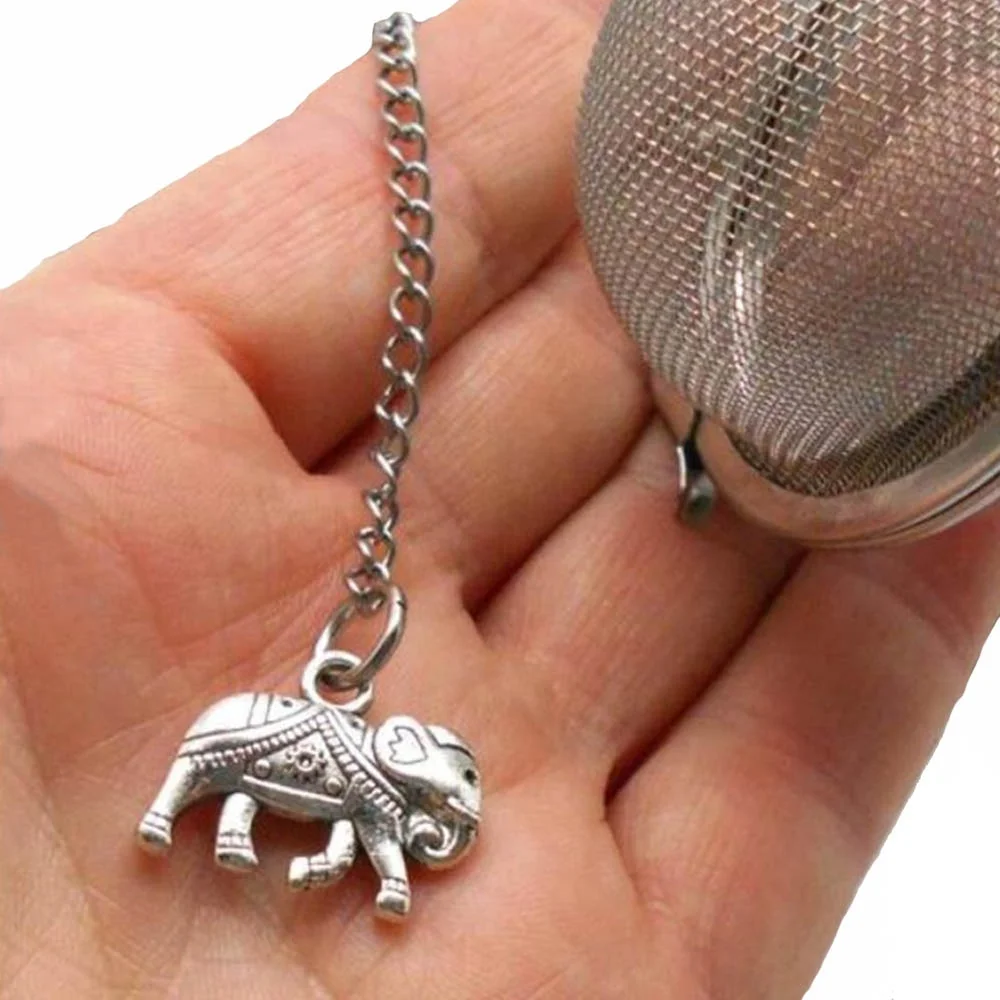 

Tea Ball Infuser with Indian Elephant Charms gift Fantasy Literature Tea Accessories