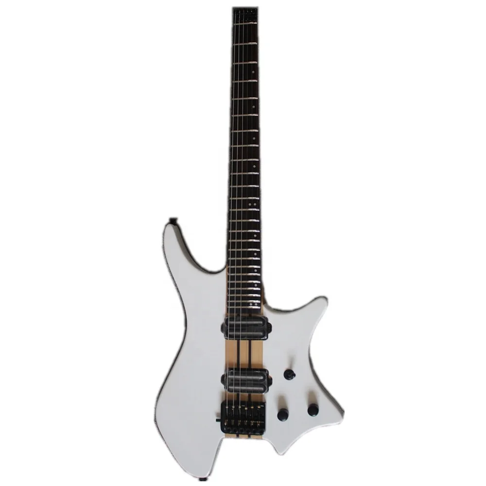 

Weifang rebon neck through body headless guitar in white colour