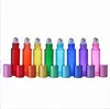 10ml Empty rainbow Glass Roll on Bottles colorful lid Perfume Essential Oil Roller