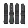 Classic Black Rubber Silicone Curved Shape Watch Strap Band 27mm