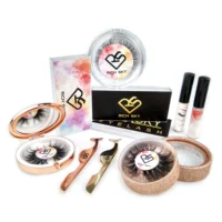 

3D 5D Luxury mink fur false lashes private label silk eyelashes with eyelash packaging box