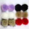 12cm Factory Detachable Raccoon Fox Fur Colorful Fluffy Pom Pom Ball With pin For Beanie Hat / Boots / Garment