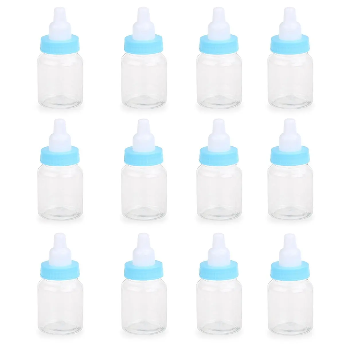 Tinksky 12pcs Feeder Style Mini Candy Bottle Gift Box Baby Shower Favors or kids Gift (Blue)