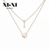 Hot New Design Arrow Heart Pendant Rose Gold Shell Double Necklace