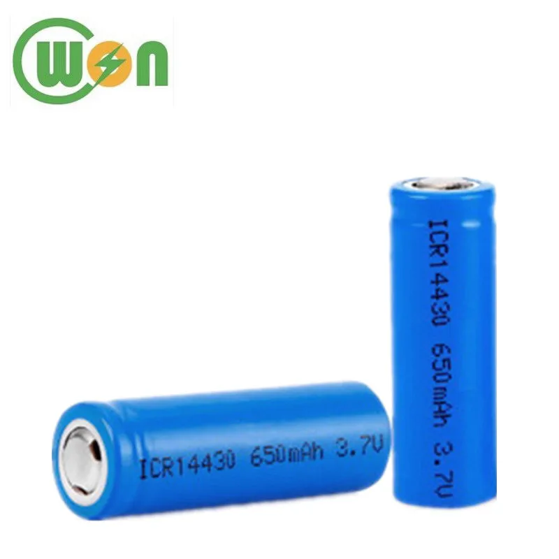 14430 3.7v 650mah Battery Li-ion Rechargeable Battery Icr14430 - Buy ...