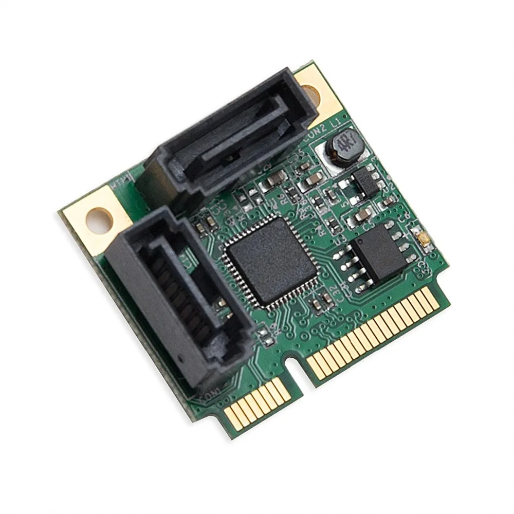 

Mini PCI-E PCI Express to 2-Port SATA 3.0 III 6Gb/s Expansion Card, Green