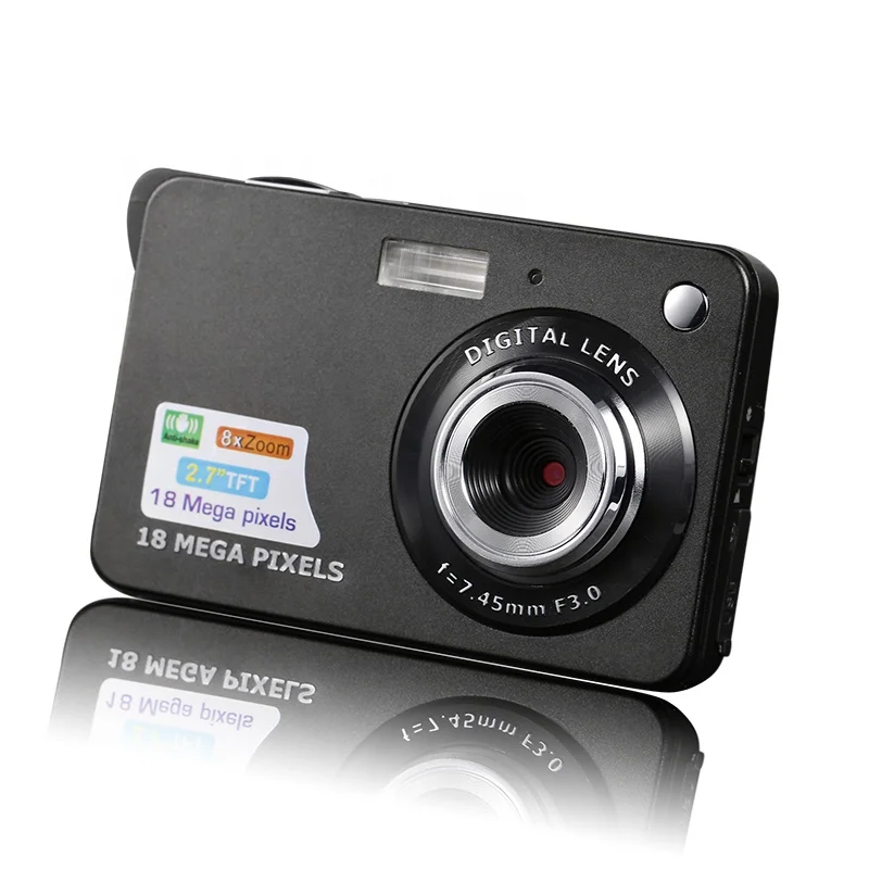 

2.7" 18 Megapixels 8X zoom mini cheap kids digital camera for children, Black,silver,red