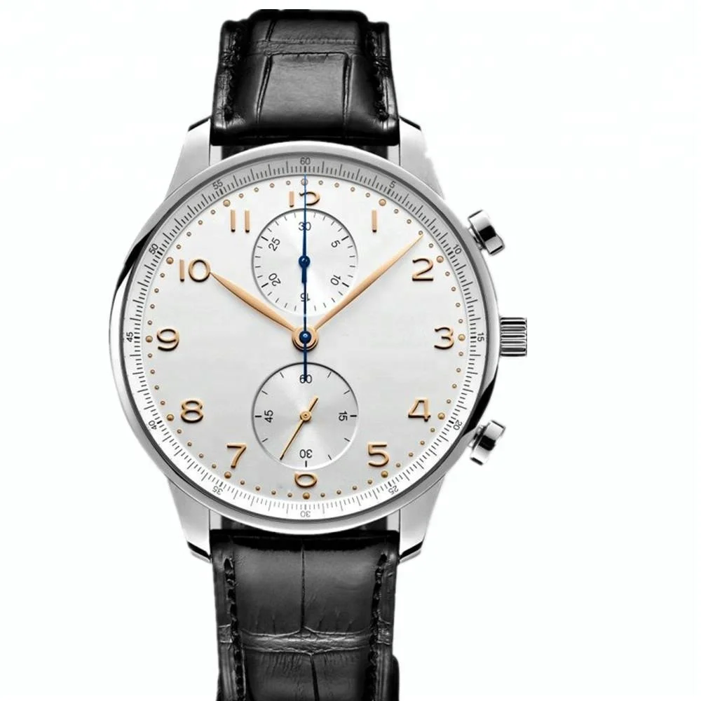 

custom men leather watch brand chrono watches white from quartz watch company