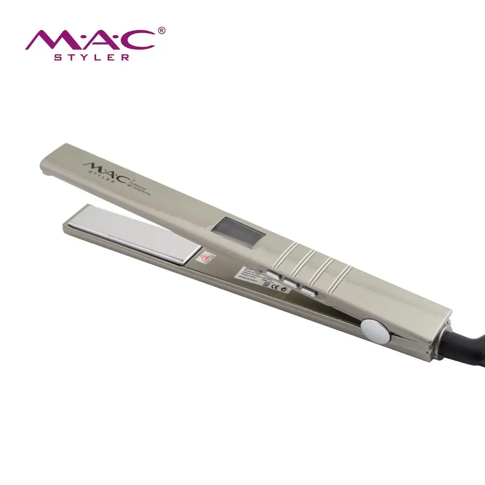 

Custom Logo Private Brand Salon Stainless Steel Mirror Plate Hair Straightener Dual Voltage hair straightener, Customized