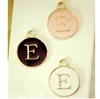 Wholesale make custom zinc alloy metal enamel round initial letter shaped pendant