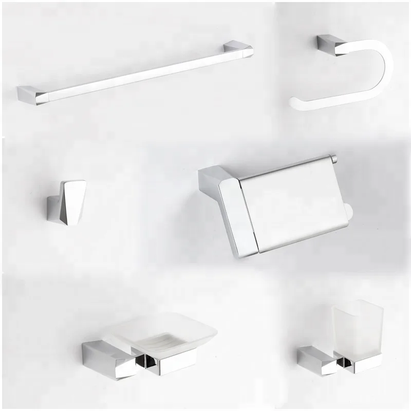 

Modern Chrome Wall Mount Bathroom Accessories Set