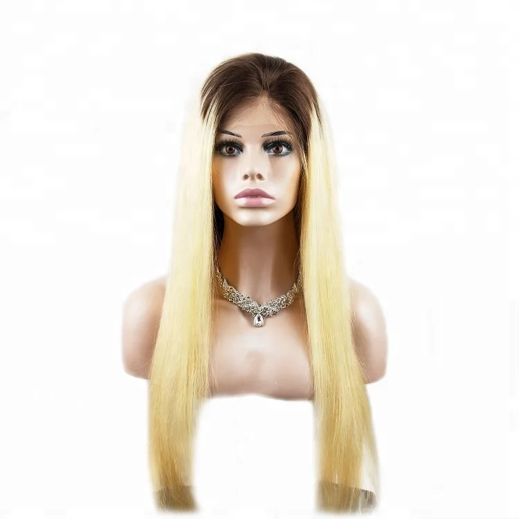 

Highknight 100% Brazilian Human Hair 150 Density Straight OmbreColor 4T613 Lace Front Wig Cheap 613 Blonde Human Hair Lace Wigs