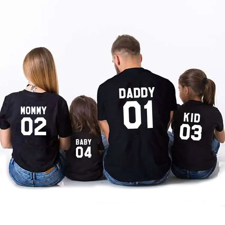 

Short sleeve t-shirt wholesale family mommy and baby matching shirts
