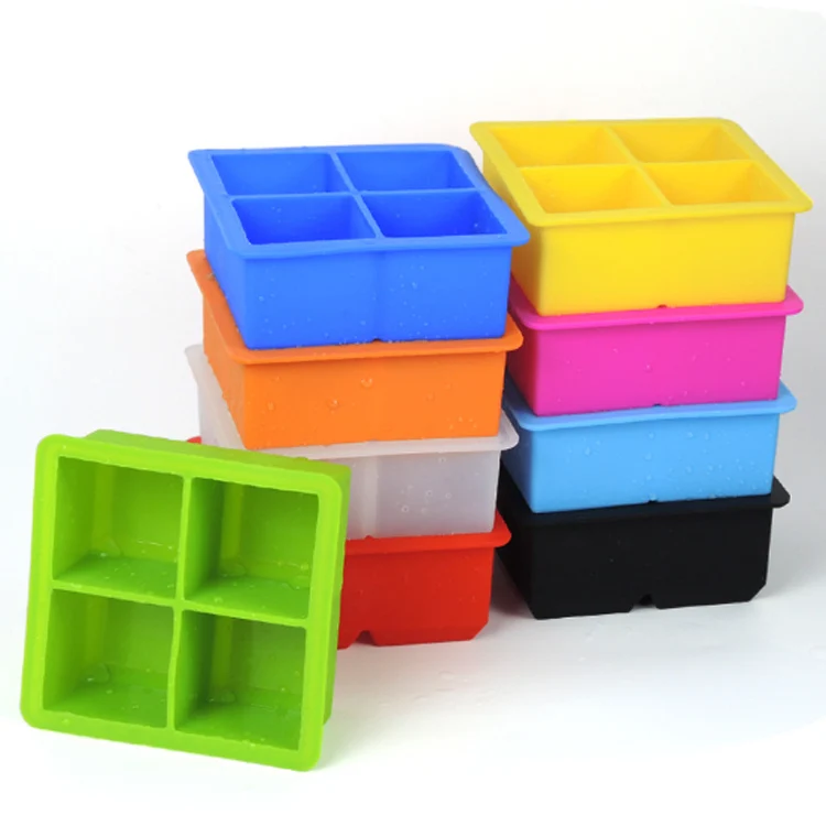 

4 Cube Square Silicone Ice Mold, As the picture