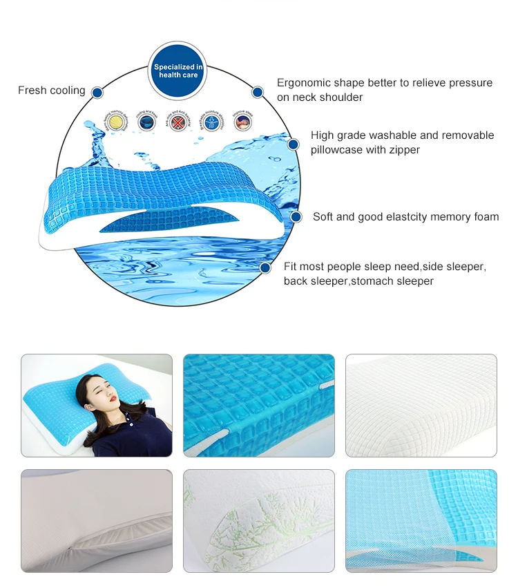Moulded King Size And Queen Size Antisnoring Sleep Memory Foam Cool Gel Pillow Buy Cool Gel