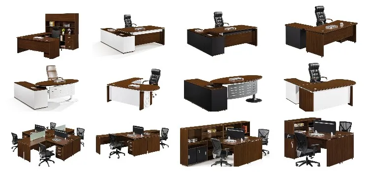 Hot selling commercial luxury mdf single ceo office desk Desktop curved manager table