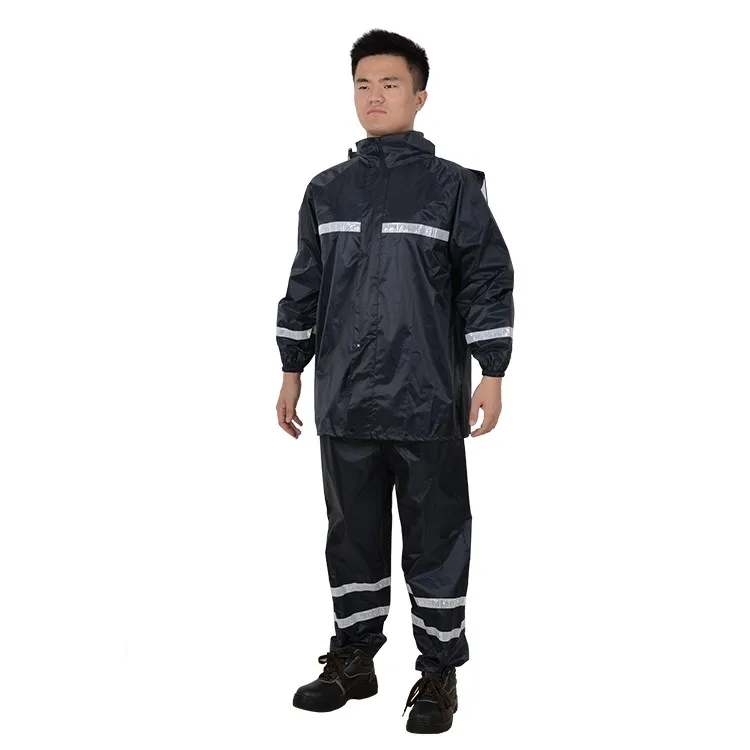 Rr014 Rubberized Polyester Pvc Waterproof Safety Rain Suit Rain Wear ...
