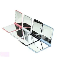 

Folding Adjustable Mirror 8led Travel mirror 8 lights two sides bi-folded pocket led make up compact mirror