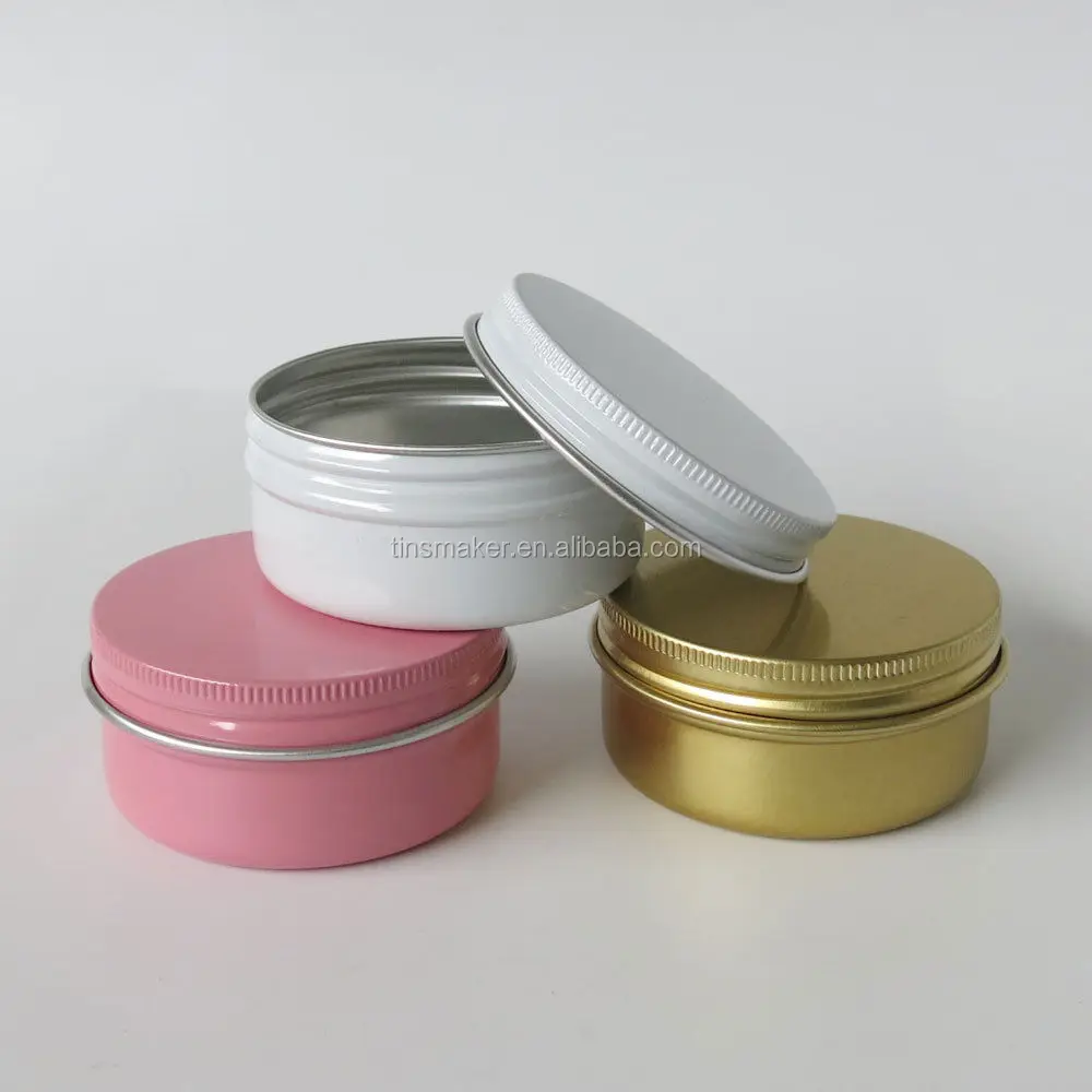 Empty Aluminum Round Lip Balm Tin Can Container Bottle With Screw Thread Lid Buy Round